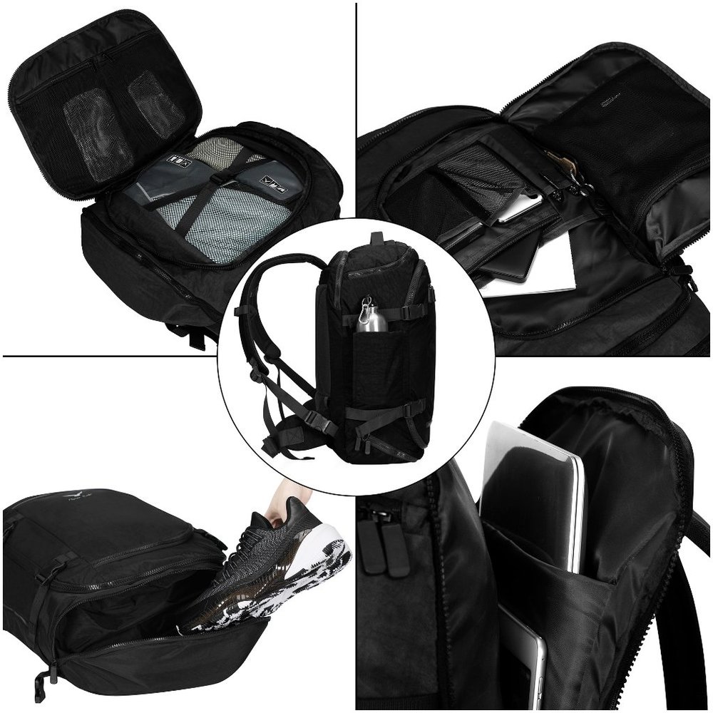 Navy BLUE Hynes Eagle 45L Travel Flight Approved Carry on Backpack - Picture 4 of 6